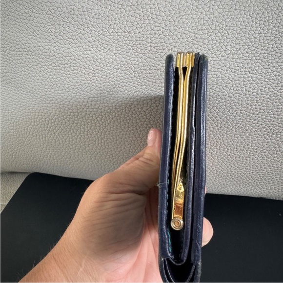 YSL Yves Saint Laurent Color Block Leather Kiss Lock Wallet - Picture 4 of 6